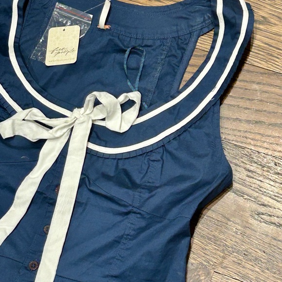 Free People Sail Away With Me Navy Sleeveless Top - Picture 5 of 11